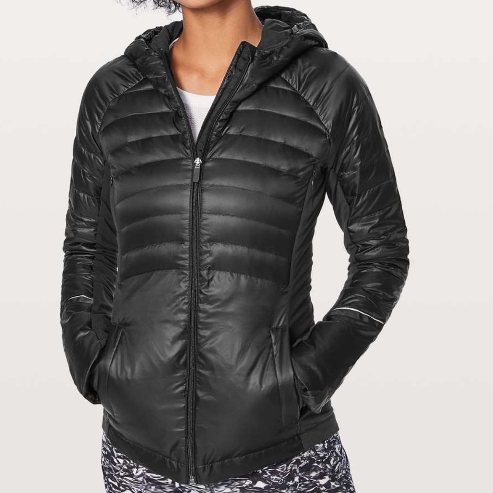 lululemon athletica Women's Black Puffer Jacket down for a run ll sz 6